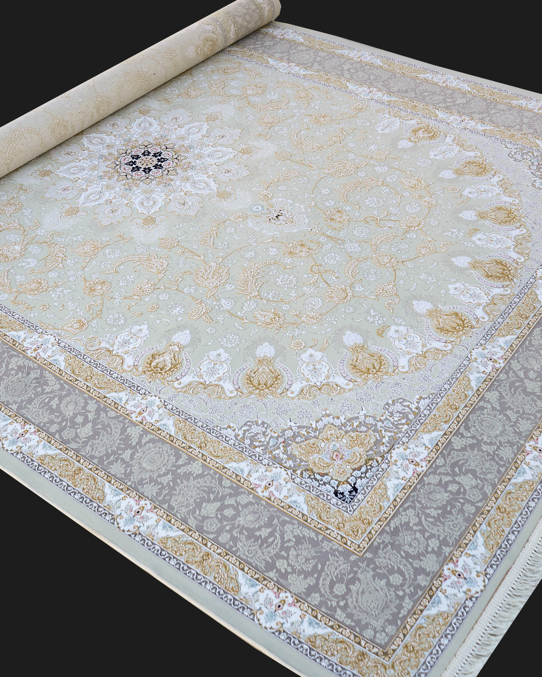 Timeless Persia Silver Persian-Style Medallion Low-Pile Acrylic Rug