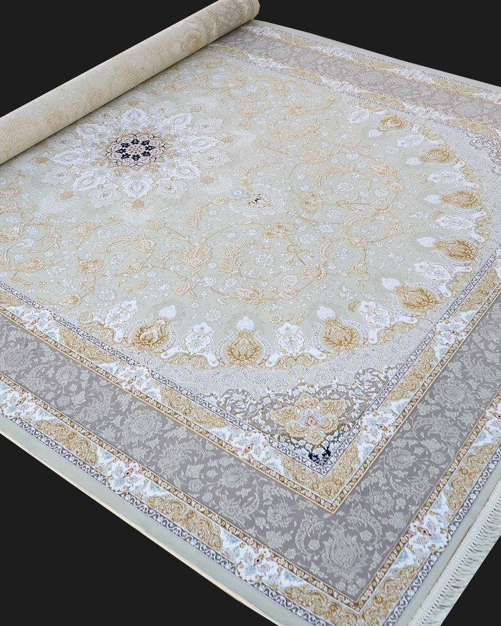 Timeless Persia Silver Persian-Style Medallion Low-Pile Acrylic Rug