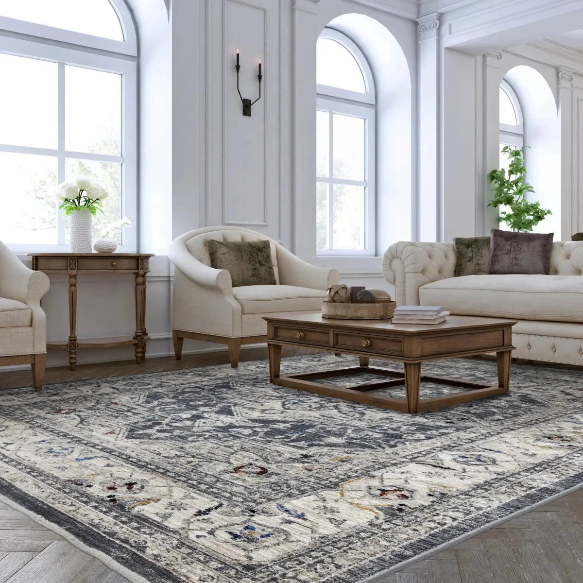 Sovereign Medallion Charcoal - beUNIQ - asia1 - 240x330 Cm -