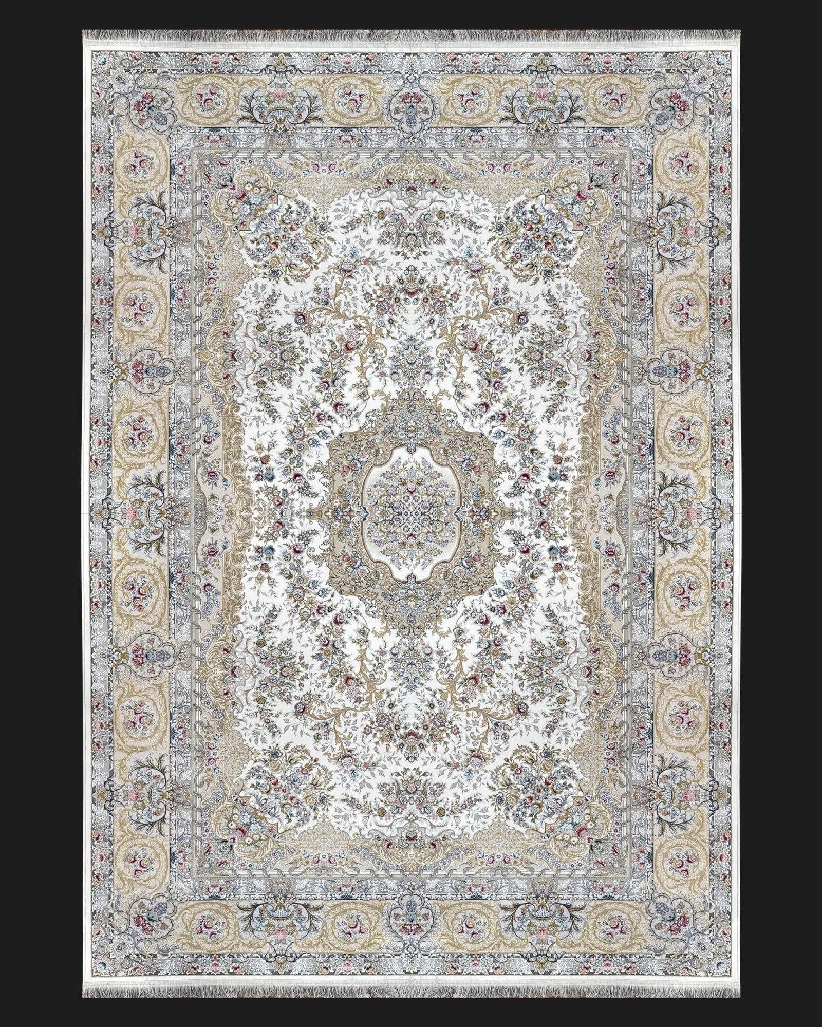 Timeless Grace – Classic Cream & White Rug - beUNIQ