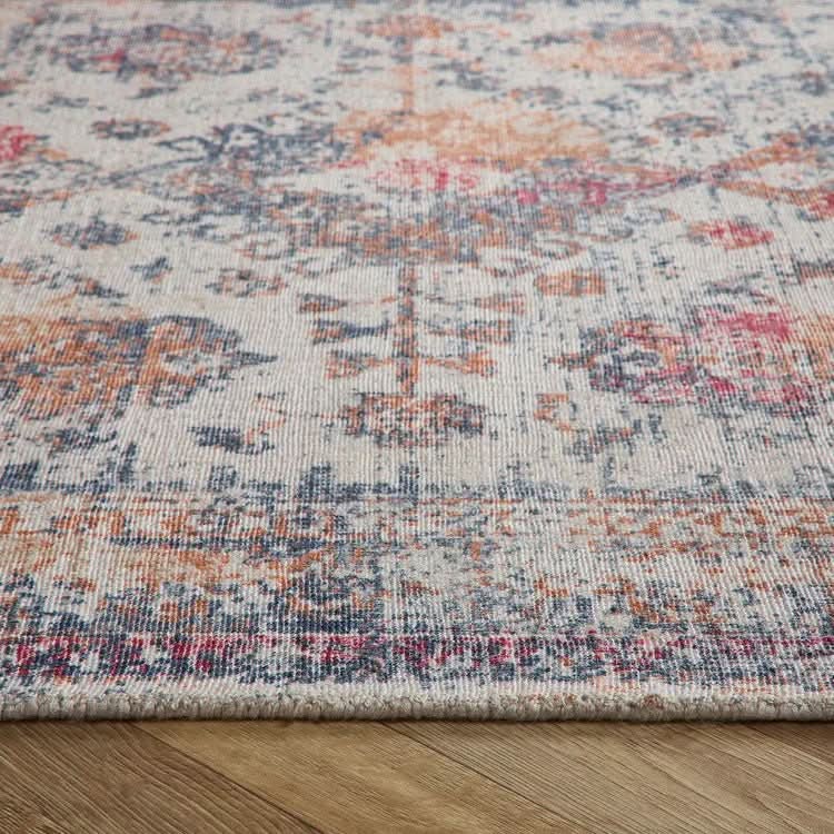 Origins Vogue Distressed Persian Style Navy and Rust Recycled Rug - beUNIQ - Created by Product Upload - 120cm x 170cm - distressed Persian rug