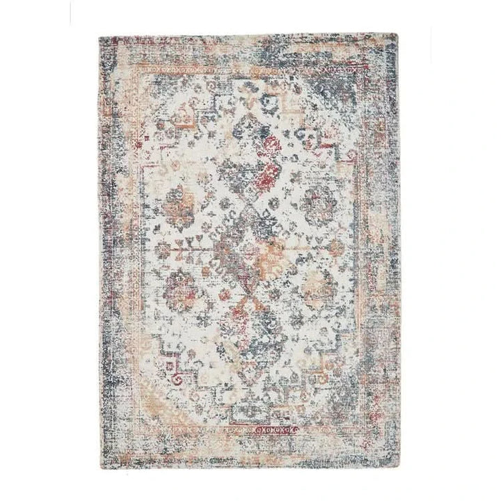 Origins Vogue Distressed Persian Style Navy and Rust Recycled Rug - beUNIQ - Created by Product Upload - 120cm x 170cm - distressed Persian rug