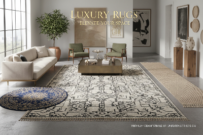 Border Style Rugs Origins Borders Ochre Wool Rug | Hand Loom Woven Border Design – beUNIQ