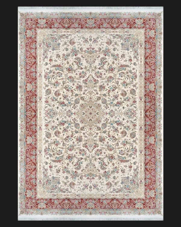 Graceful Cream – Classic Cream & Red Rug - beUNIQ